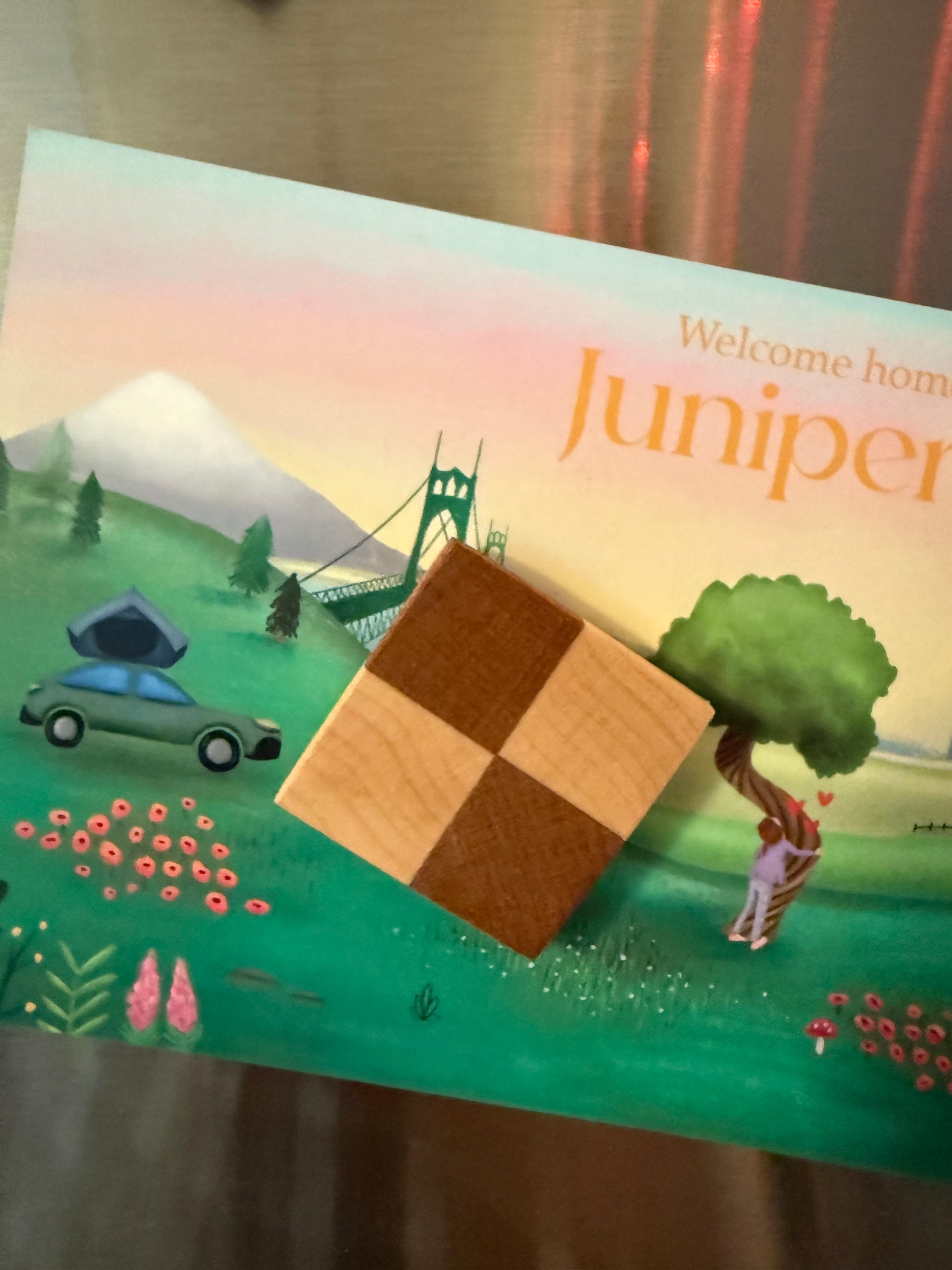 Wood Checkerboard Fridge Magnets – Set of 10