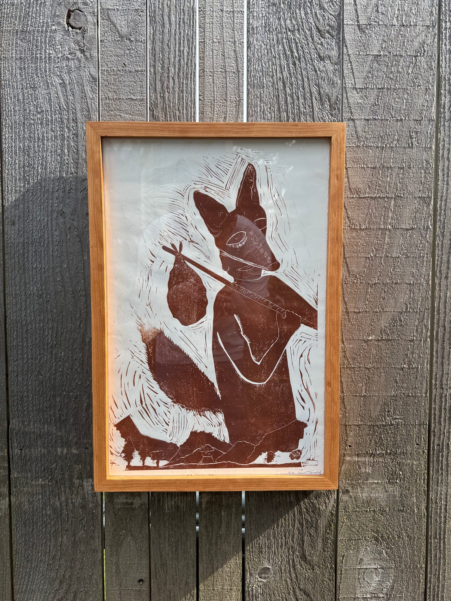 coyete freamed print with cherry