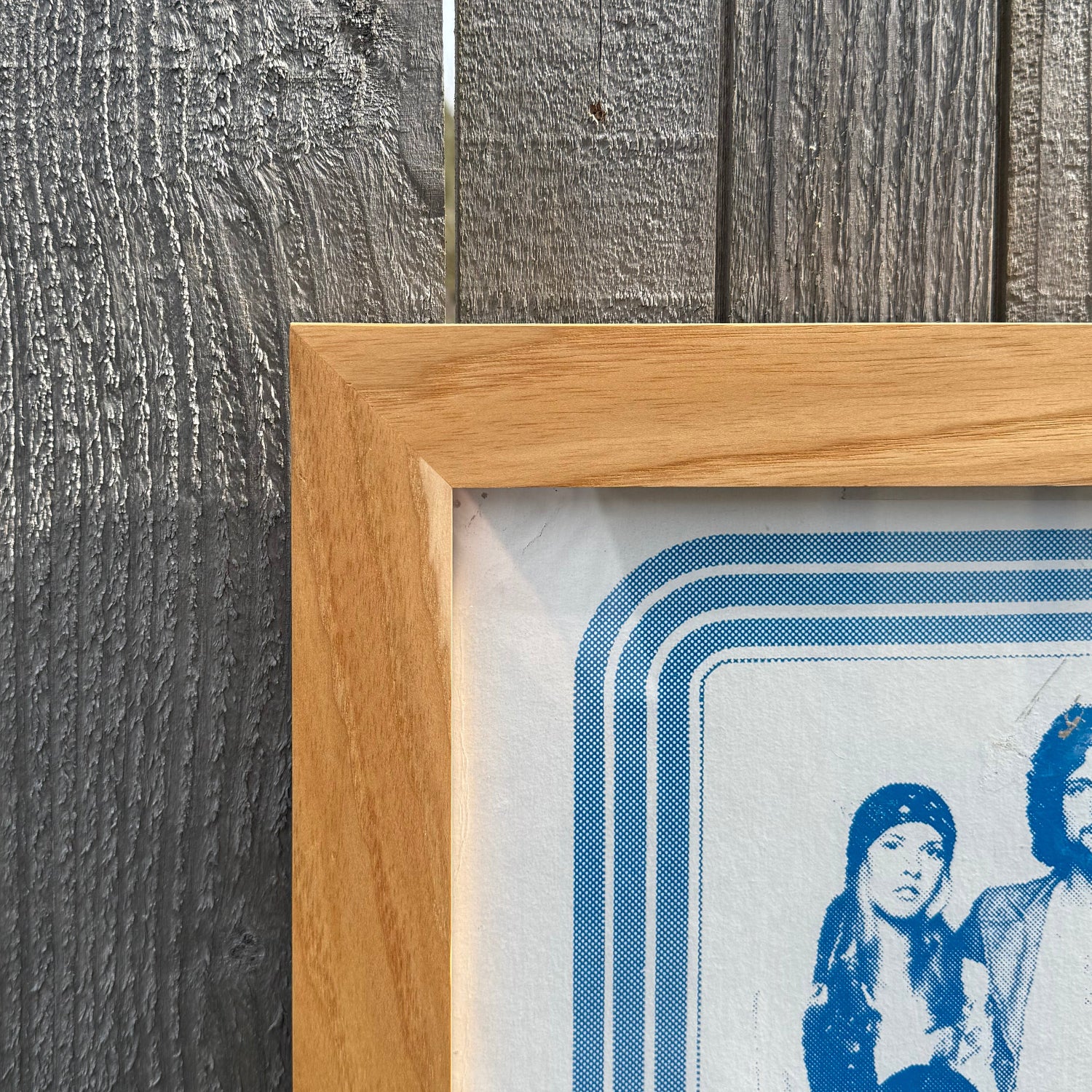 hickory custom art frame — solid wood, made to order
