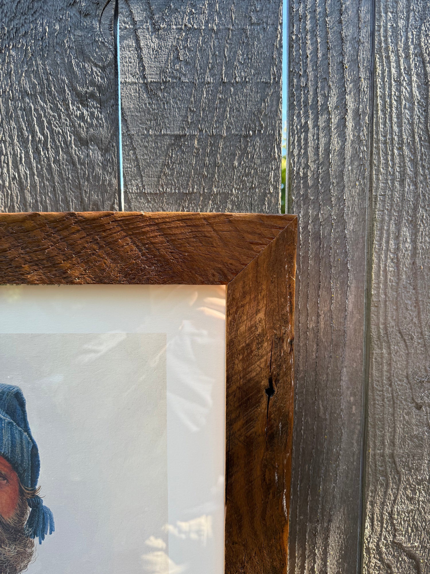 Rustic reclaimed wood picture frame — custom made in Portland